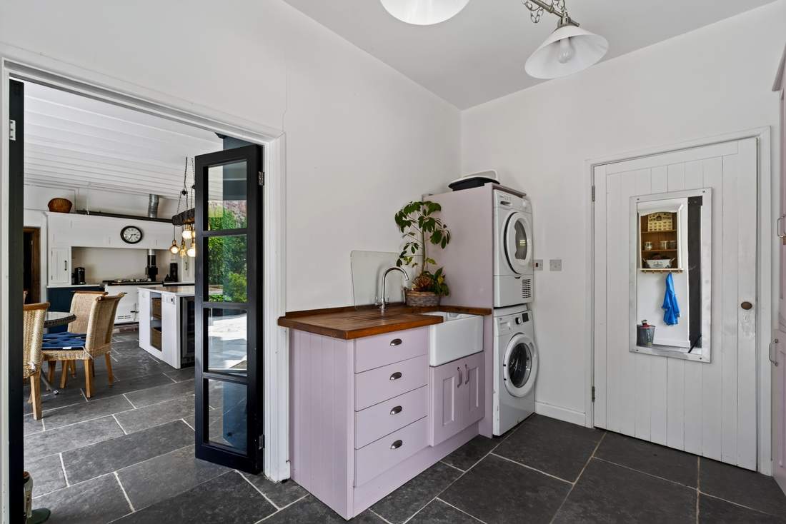 The utility room off the kitchen at Priors Court, Aylton